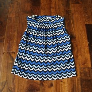 Calvin Klein Women's Blue Zig Zag Sleeveless Tank